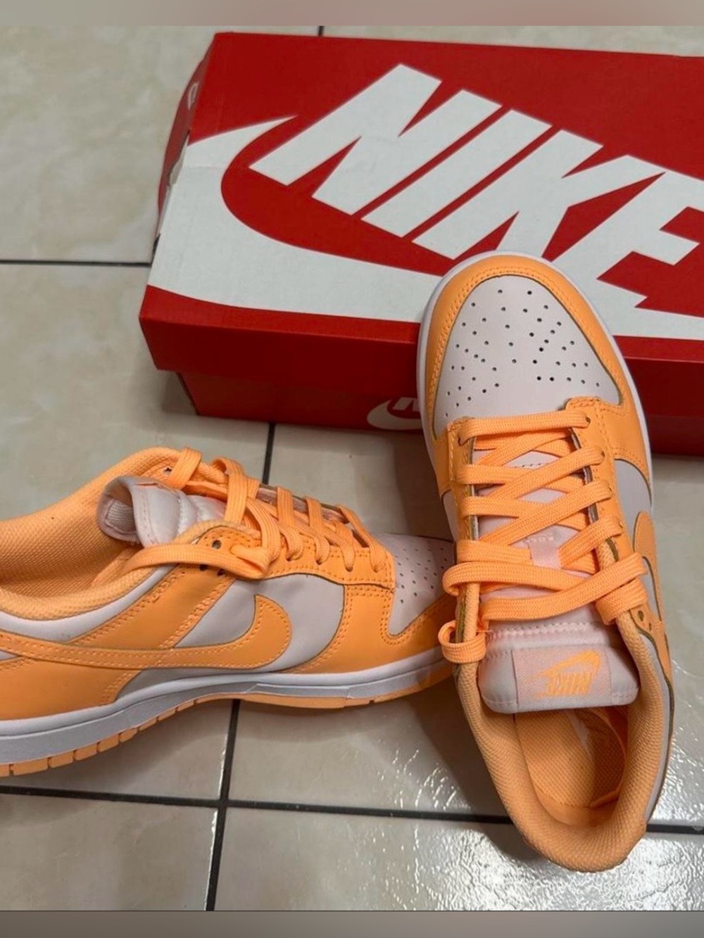 Nike Women’s Low-Top Sneakers in Peach Crème and White